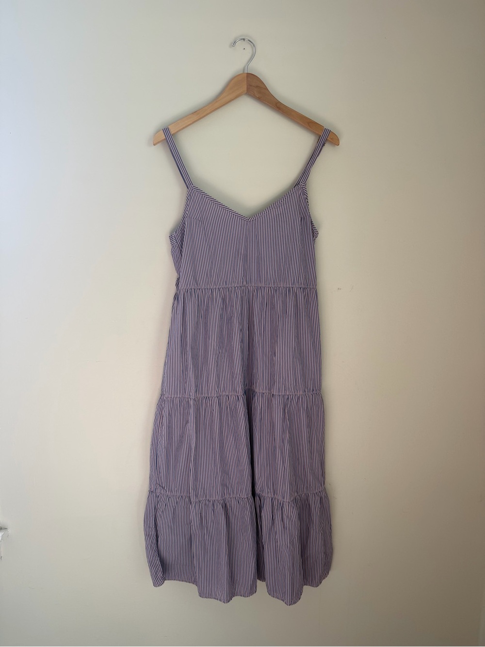 NATION LTD Tiered Striped Midi Dress